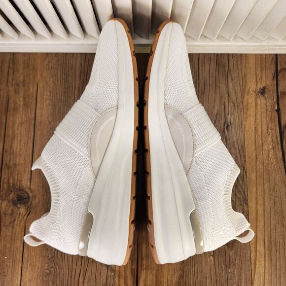 Skechers Billion Over The Top Women's 10 White Slip On Knit Walking Shoes 155627 - Picture 6 of 9